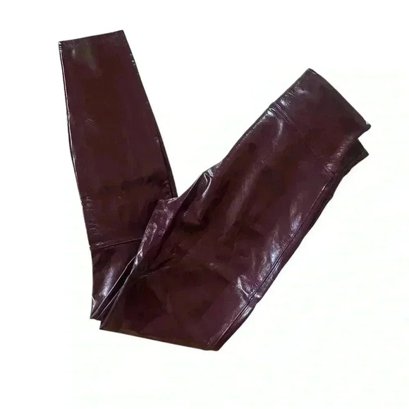 SPANX SPANXshape Faux Patent Leather Leggings Ruby Red Pt.Small, Medium, Large - Picture 4 of 16